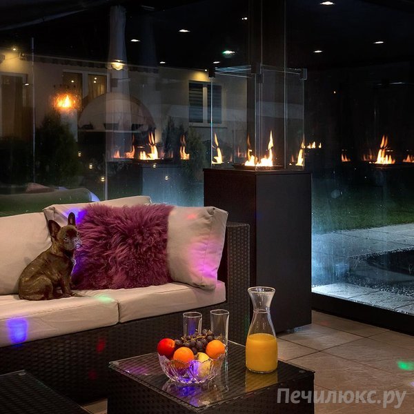 Газовый нагреватель Kratki PATIO/G31/37Mbar/CZ, черное стекло, с пультом ДУ