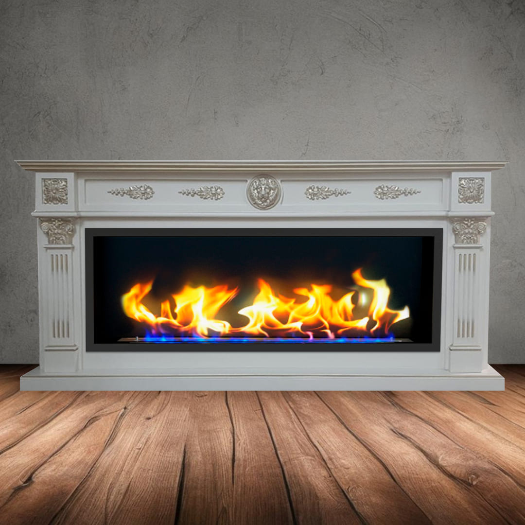 Биокамин в линейном портале "Русский огонь" Колизей с защитным и декоративным стеклом по цене 116 450 руб.