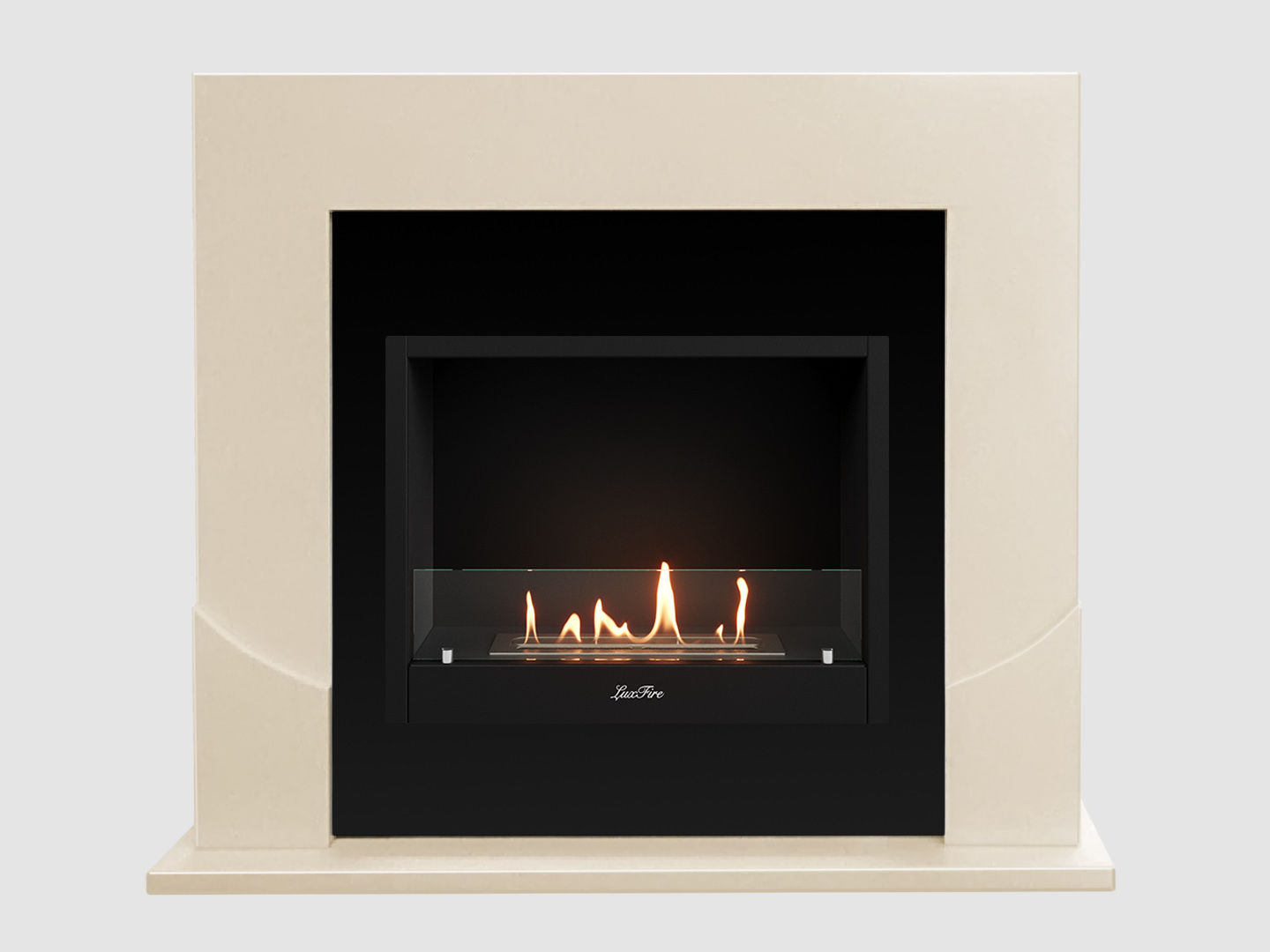 Каминный портал МДФ "Ассен 1110" с биокамином Lux Fire "Фаер Бокс 1 - 25.5" (бежевый) по цене 67 800 руб.