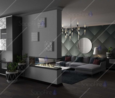 Встраиваемый торцевой сквозной очаг 800 SappFire по цене 42 900 руб.