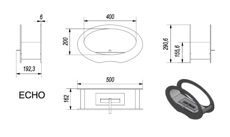 Настольный биокамин Kratki ECHO белый по цене 